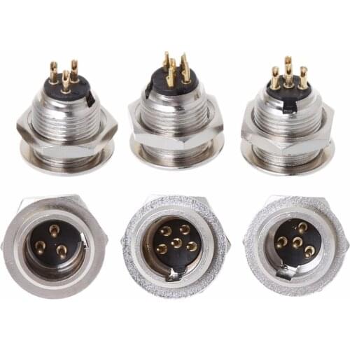 1 Pcs High Quality Mini XLR 3Pin 4Pin 5Pin Male Panel Chassis Socket Small Plug XLR Microphone MIC Audio Connector