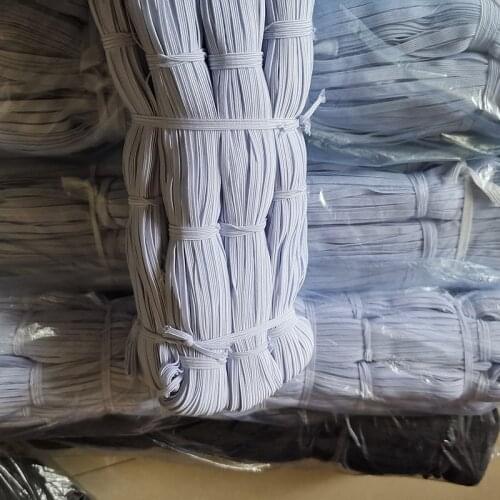 10Meter 3mm 6mm Elastic Band Masks White Black 3mm-6mm High Elastic Flat Rubber Band Waist Band Sewing Stretch Rope DIY Mask