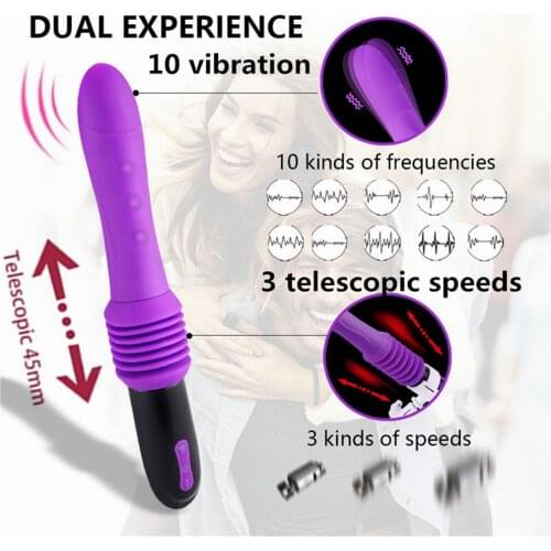 10 mode vibration Rechargeable sex toys Auto Insertion stretching Sex Product Telescopic dildo vibrator sex machine for women