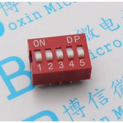 10Pcs/Lot 5P 2.545 Bit Switch Pin Switch Flat Switch 5 Feet From 2.54Mm Red Original Toggle Switch