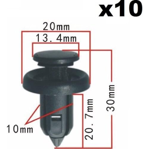 10x Nylon For Honda 08 Accord bumper arm expansion nail (long)