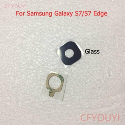 20pcs/lot Back Rear Camera Glass Lens Protective Cover Ring with Sticker Glue for Samsung S7 G930 G930F S7 edge G935