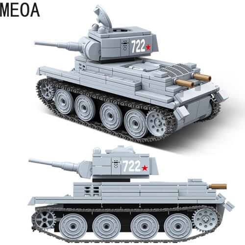 462pcs WW2 Military BT-7 Soviet Light Tank Assault Building Blocks German LT-38 Solider Amry City Bricks Toys Gifts For Children