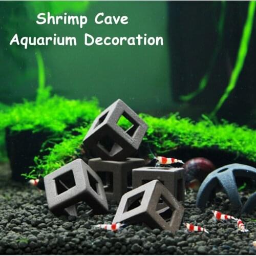 5pcs Fish Tank Ornament Ceramic Crafts Landscaping Aquarium Decoration House Shelter For Small Shrimp Fish Aquarium Decor