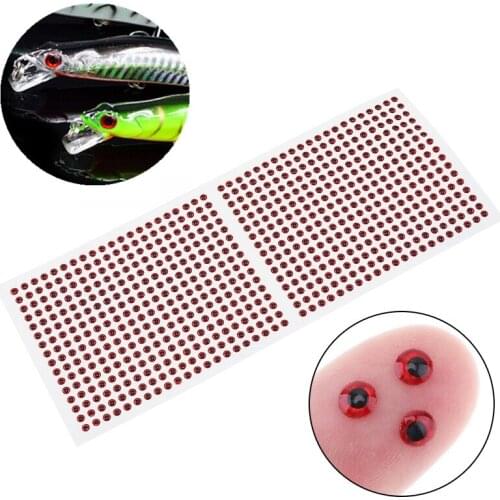 672pcs/lot 3D Stick 4mm Red Practical Fishing Eyes Fly Tying Simulation Eyes Fishing Lure DIY for Lure Making