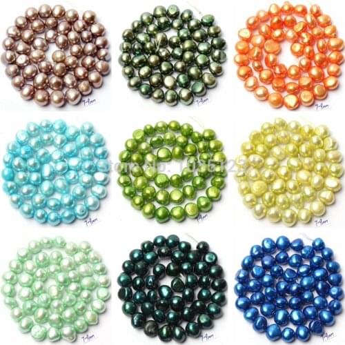 High Quality 7-9mm 25 Color Natural Freshwater Pearl Irregular Shape DIY Gems Loose Beads Strand 14" Jewelry Making wj106