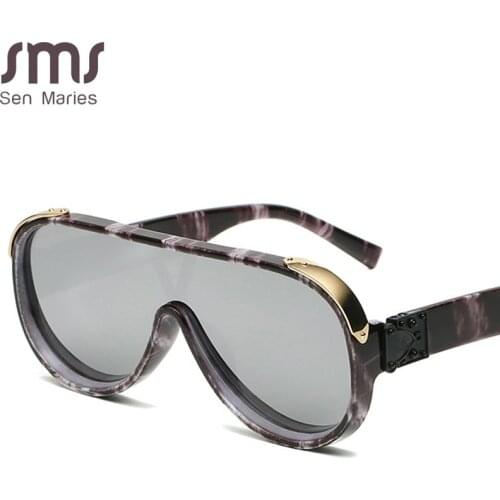 One Piece Square Retro Sunglasses Women Luxury Brand Glasses Women/Men Oversized Sunglasses Women Mirror Oculos De Sol Feminino