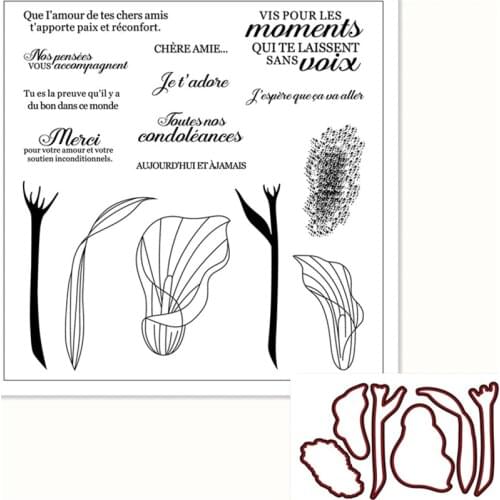 French Flowers Text Silicone Clear Rubber Stamp Sheet Cling Scrapbooking DIY Cute Pattern Photo Album Paper Decoration