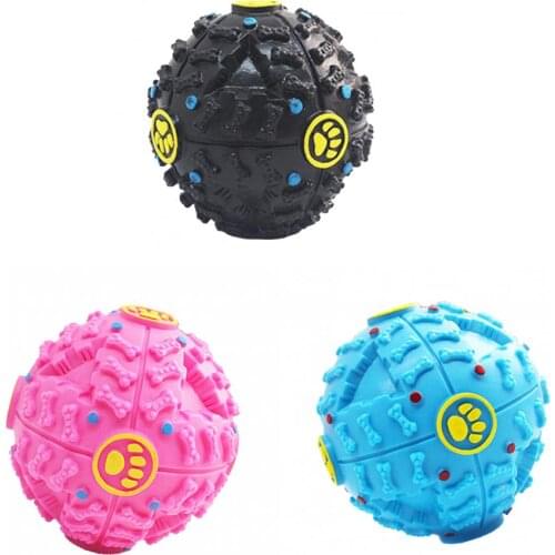 Pet Dog Cat Ball Training Toy Dog Squeaky Ball Store Food Give A Sound