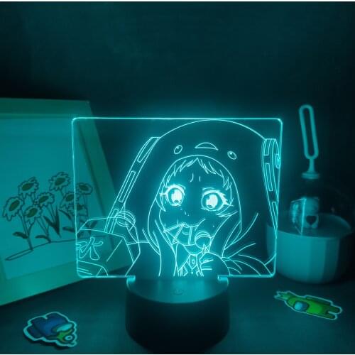 Kakegurui Anime Figure Yomoduki Runa RGB LED Neon Night Lights Manga Gifts For Friends 3D Lamps Bedroom Bedside Table Decoration