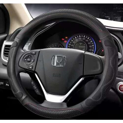 Carbon Fiber Leather 38CM Steering Wheel Covers for Honda Accord City Civic Fit Brio CRV HRV XRV Mobilio Odyssey Accessories