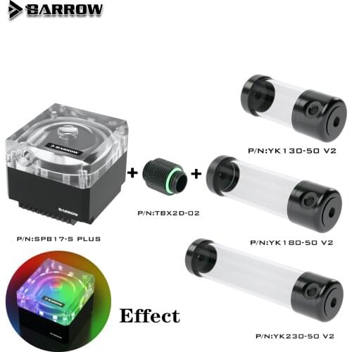 Barrow AIO Pump+Reservoir,PLUS Version PWM Control Speed 17w pump kit PMMA Cover+Metal Auror LRC2.0 5V Mobo SYNC,SPB17-S PLUS