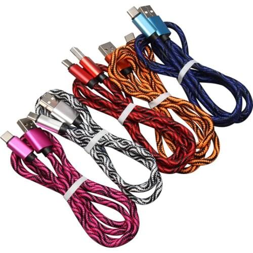 Micro USB Cable 1M Charging Cord for IPhone Xs Max USB Type C Cable for Samsung S8 Xiaomi Huawei Mate 20 Cable Cord 500pcs/lot