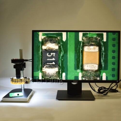 38MP 1080P 60FPS HD Microscope Camera HDMI USB Simultaneous Output+200X Adjustable Magnification Zoom C-mount Lens+LED+Holder