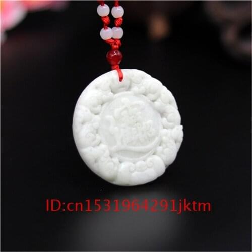 Wealth Fashion Jade Necklace for Gifts Natural Pendant Carved Chinese Men Charm Jewelry Amulet White Pixiu Accessories