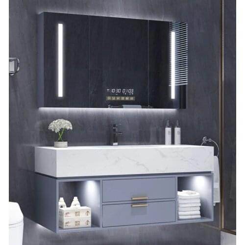 Marble bathroom cabinet combination intelligent light luxury modern simple wash basin wash basin toilet wash basin basin cabinet