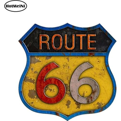 HotMeiNi 13cm x 9.3cm Car Styling Route 66 Self Adhesive Vinyl Decal 3D Retro Car Sticker Graphics Waterproof Car Accessories