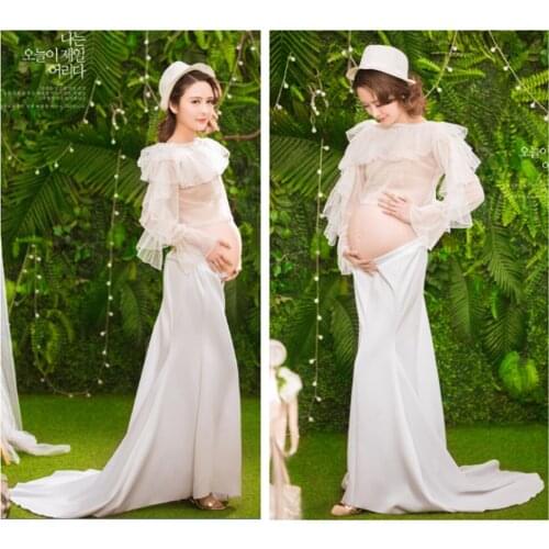 New Shoulderless Maternity Dresses For Photo Shoot Sexy Maxi Maternity Gown Long Pregnant Women Photography Prop Pregnancy Dress