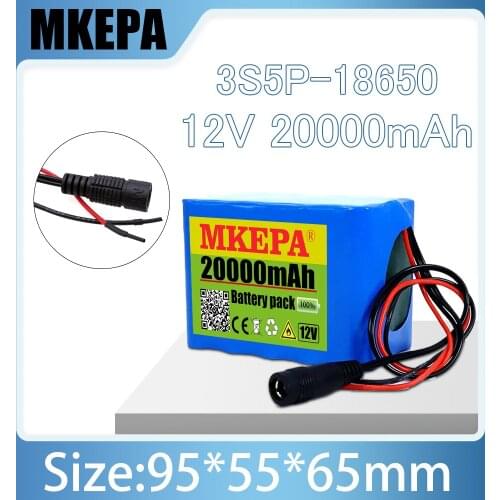 NEW 12V 20000mah 18650 lithium battery pack 3s5p large capacity built-in BMS 20Ah, suitable for small power electronic equipment