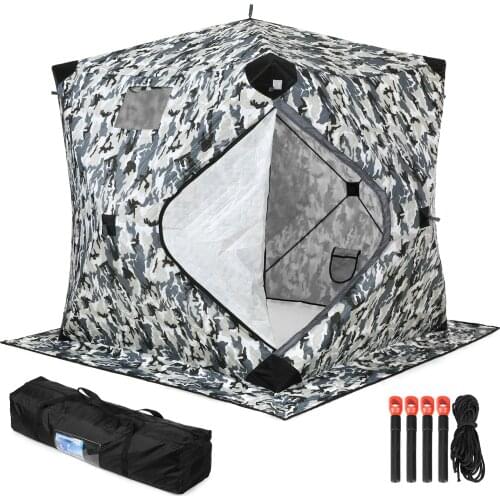 Camping Portable Pop-Up Ice Fishing Shelter Tent Outdoor Windproof Waterproof Warm Dressing Showering Toilet Fishing Tent