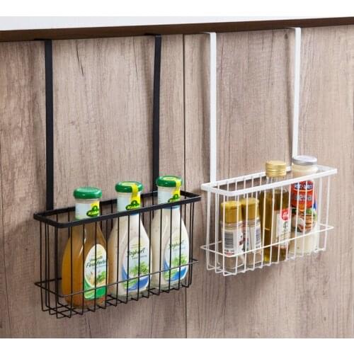 Durable Bathroom Over Cabinet Door Hanging Storage Basket Holder Organizer Support Kitchen Tools Storage Shelves