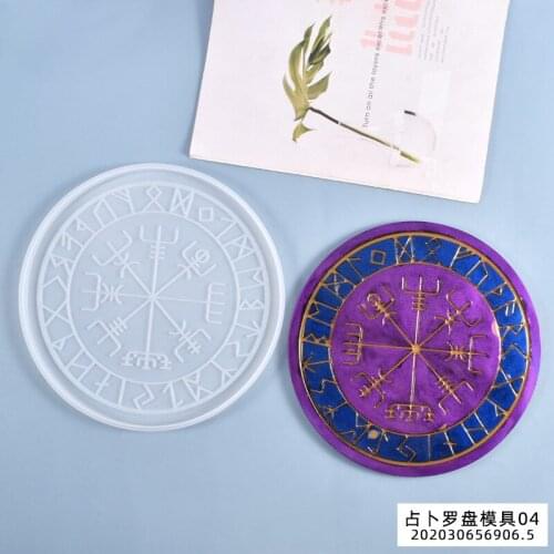 DIY Crystal Epoxy Mold Fun Game Divination Compass Dice Rune Letter Silicone Mold