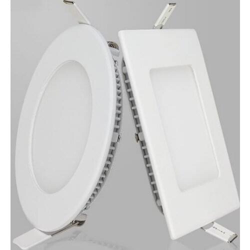 Ultra Thin Led Panel Downlight 3w 4w 6w 9w 12w 15w 18w Round/Square LED Ceiling Recessed Light AC85-265V LED Panel Light SMD2835