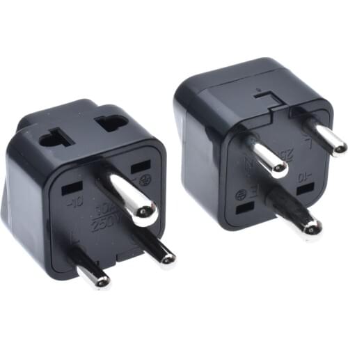 Universal 2 in 1 CE Copper India Pakistan South Africa power connector japan au eu us uk to india travel adapter plug Type D