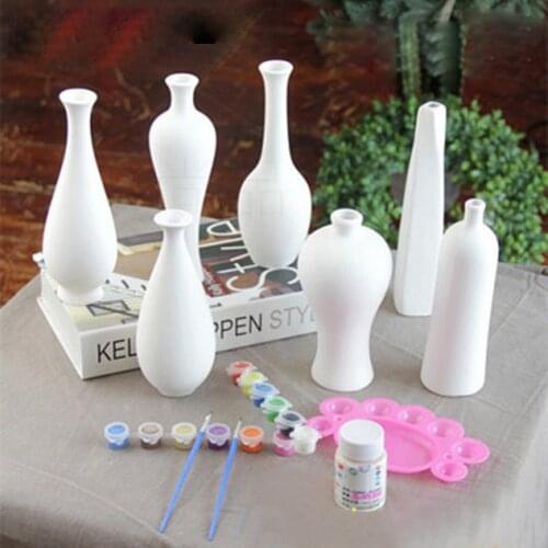 Modern DIY Ceramic Plain Embryo Vase Creative Art Texture Home Decoration Flower Vases Handmade Ornaments