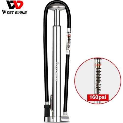 WEST BIKINK Bike Pump Wiht Gauge Hand Foot Floor Air Inflator 160PSI Presta Schrader Valve MTB Bicycle Accessories Cycling Pump