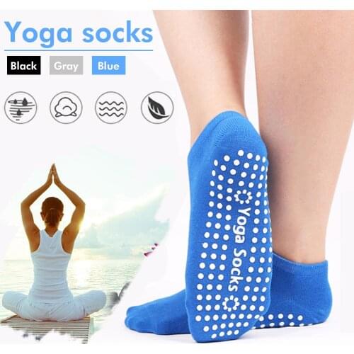 Women Sport Socks Fitness Cotton Gym Socks Silicone Non-slip Yoga Pilates Socks Breathable Socks