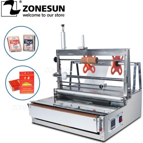 ZONESUN ZS-ACW88 Manual Cigarette Poker Box Cosmetics Package BOPP Cellophane Film Heat Sealing Wrapping Packaing Machine