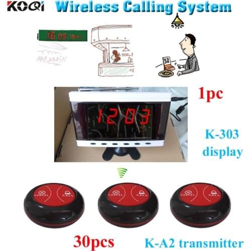 1 unit 1 display receiver 30 bell buzzer Waitress calling button server system