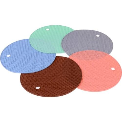 1PC Round Heat Resistant Silicone Coasters Non-slip Pot Holder Table Placemat