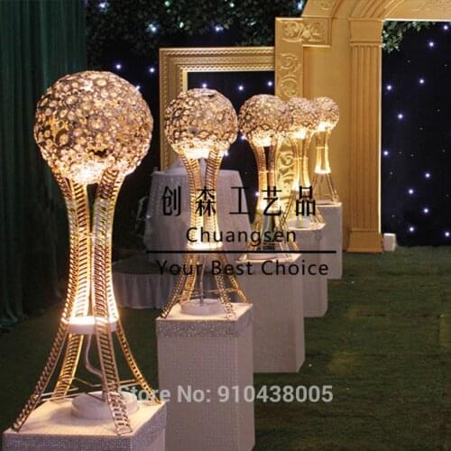 10pcs/lot Table Centerpiece Gold Metal Stand Wedding Decoration,Party Center Piece Wedding Lead Road Christmas Deco Centerpiece