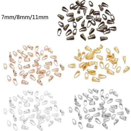 100Pcs Beads Pinch Clip Clasp Bail Hooks Necklace Pendant Clasps Jewelry Making