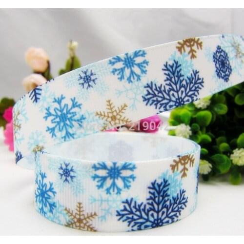 1492120 ,22mm Cartoon Christmas Snowflake Series printed grosgrain ribbon,Clothing accessories,DIY jewelry wedding package