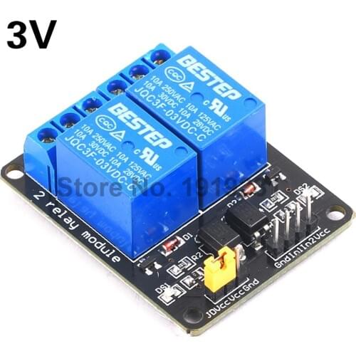 3.3V 2 Channel Relay Module Optocoupler Isolation Module Relay Control Board
