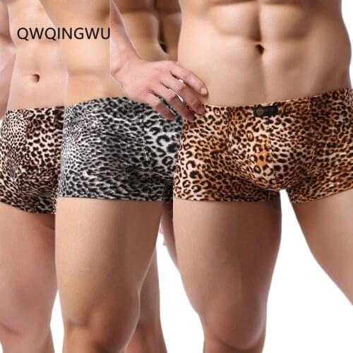 3PCS Sexy Men Boxer Leopard Soft Breathable Underwear Male Comfortable Panties Underpants Cueca Boxer Shorts Homme Men Boxers