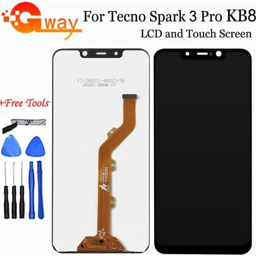 6.2" For Tecno Spark 3 Pro KB8 KB3 LCD Display Touch Panel Screen Digitizer Combo Assembly For Tecno Spark 3 Pro LCD Replacement