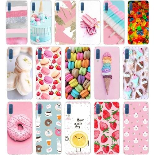 94 Colorful Ice Cream Macarons gift Soft Silicone Tpu Cover phone Case for Samsung Galaxy A6 Plus 2018 A7 2018 A9 star Lite Case