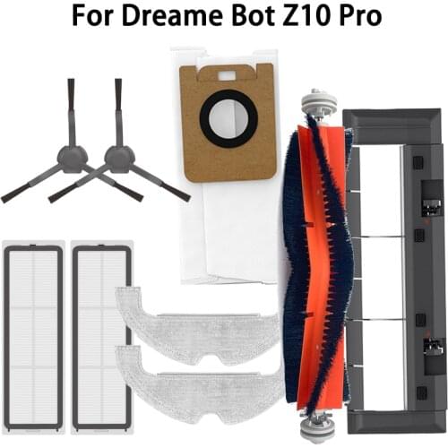For Dreame Bot Z10 Pro Robot Vacuum Cleaner Spare Parts Dust Bag HEPA Filter Side Brush Main Brush Mop Cloths Accessories