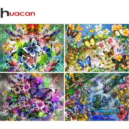 Huacan Diamond Painting New Arrival Butterfly Mosaic Animal Square/round Embroidery Fantasy Home Decor