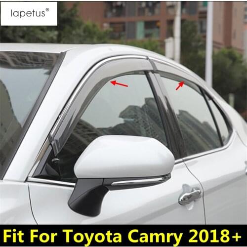 Lapetus Accessories Fit For Toyota Camry 2018 - 2021 Window Visors Awnings Wind Rain Sun Deflector Visor Guard Vent Covers Kit