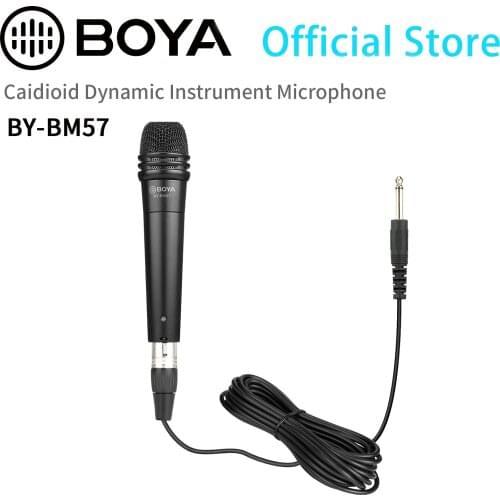 BOYA BY-BM57 Cardioid Dynamic Microphone Aluminum Zinc Alloy for Band Instrument Vocal Speaker Recording Live Audio Recording