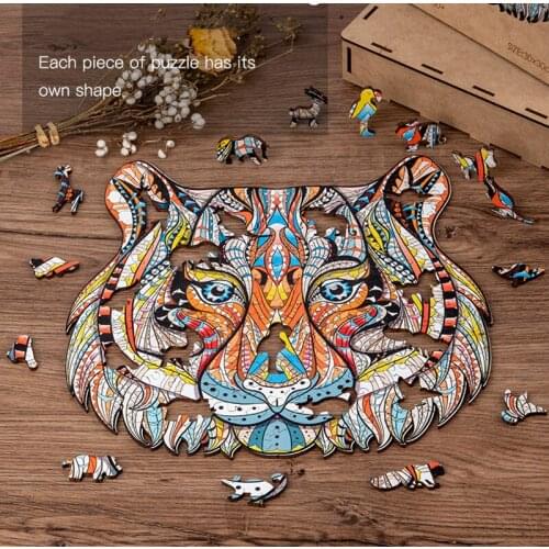 3D Wooden Puzzle Mythical Animal Puzzles Boutique Gift Box Packaging DIY Crafts Gift For Adult Kids Fabulous Montessori Toy Gift