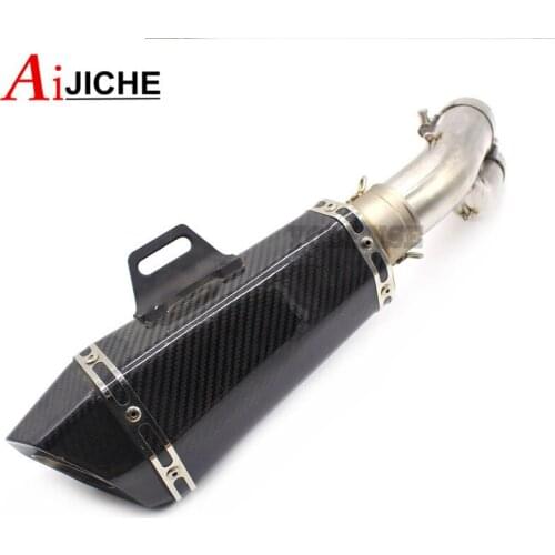 For BMW S1000RR S1000XR S1000R S 1000 RR 2018 2017 Motorcycle Muffler Carbon Fiber Exhaust System Pipe Middle Parts 60MM Inlet