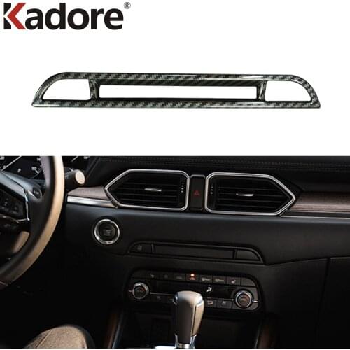 For Mazda CX-5 CX5 CX-8 CX8 2017-2020 Carbon Fiber Strip CD Panel Decorative Cover Trim Auto Interior Accessories Car Sticker