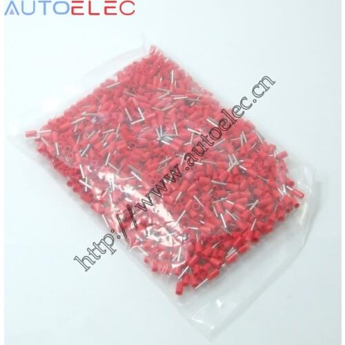 E1508 Ferrule Terminal Cord End Terminal 1000pcs AWG16 1.5mm Copper Brass Wire Copper Insulated Crimp Pin Connector Terminals