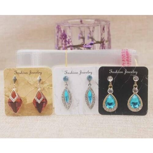 Feiluan flower/dreamcatcher design earring tag cards 5*5cm marble design drop earring card tag 25pcs+25oppbag /lot